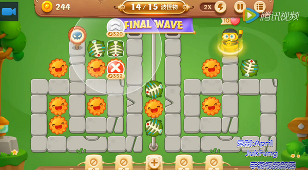 保卫萝卜3公园第22关怎么过 公园第22关金萝卜图文视频通关攻略