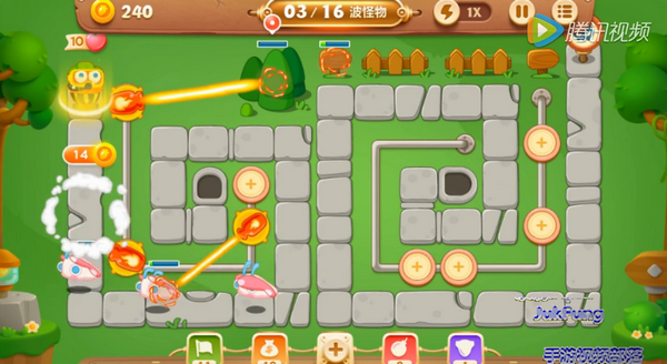 保卫萝卜3公园第24关怎么过 公园第24关金萝卜图文视频通关攻略